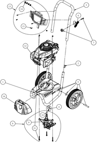 General Assembly Diagram and Parts List for CC3024H (26BFFH5710 )(2019) Cub Cadet Pressure Washer